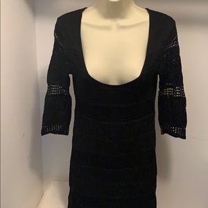 Black Crocheted Dress